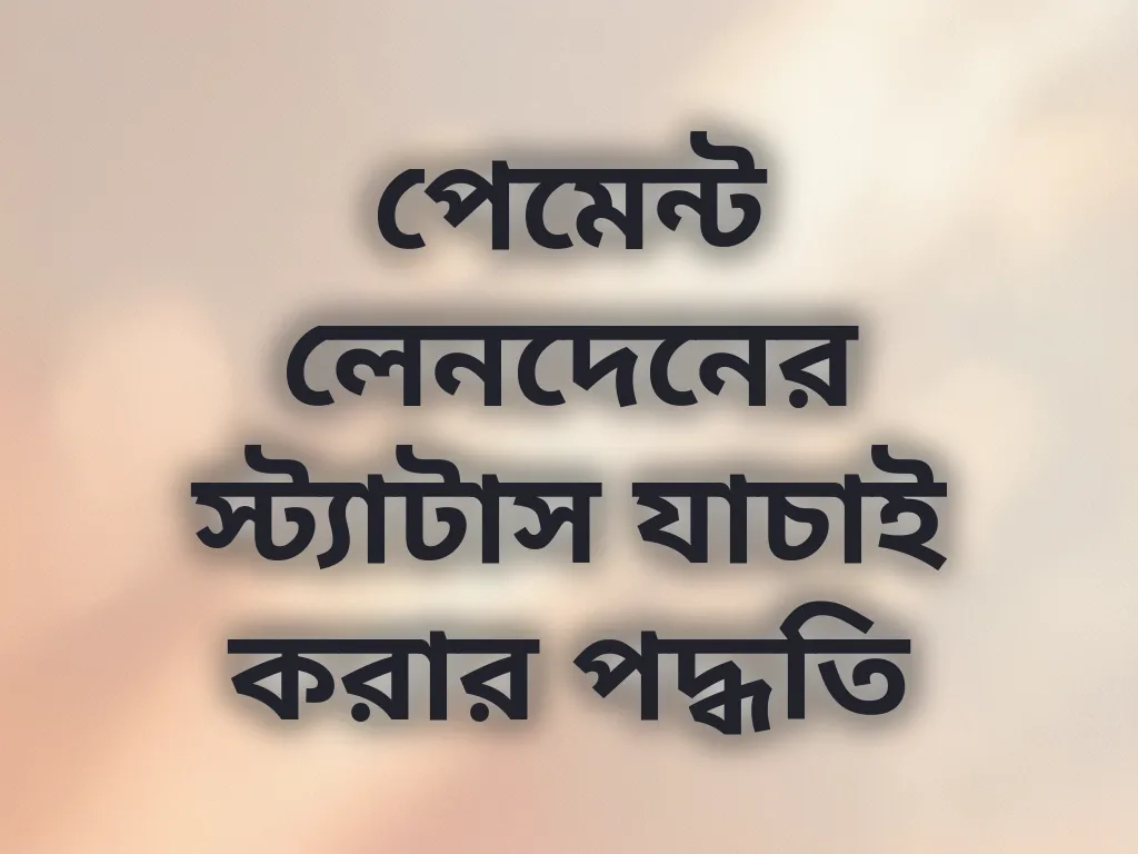 পেমেন্ট লেনদেনের স্ট্যাটাস যাচাই করার পদ্ধতি